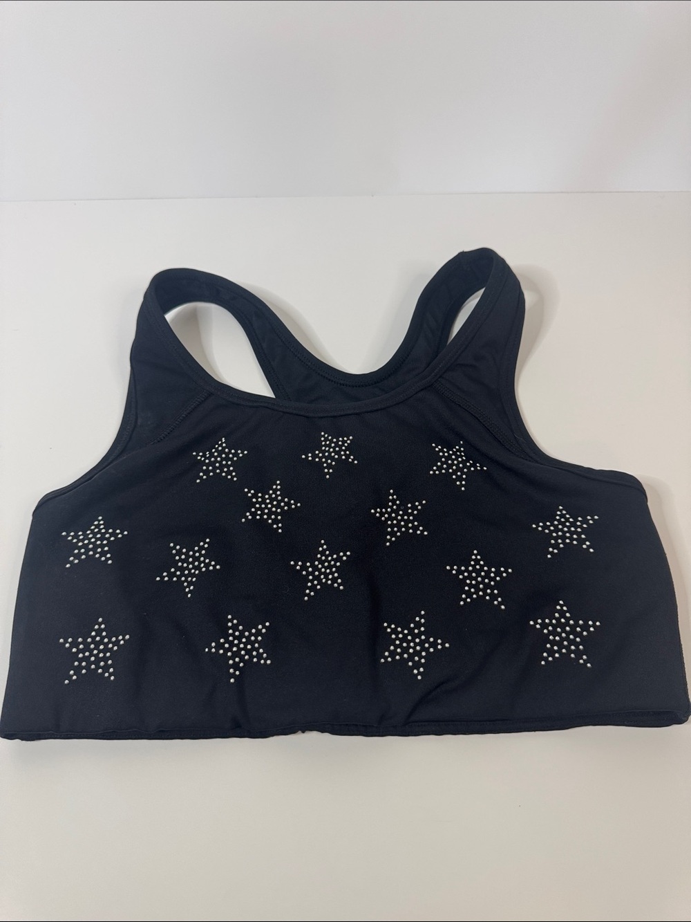 Victoria's Secret Black Star Studded Racerback Sports Bra Medium